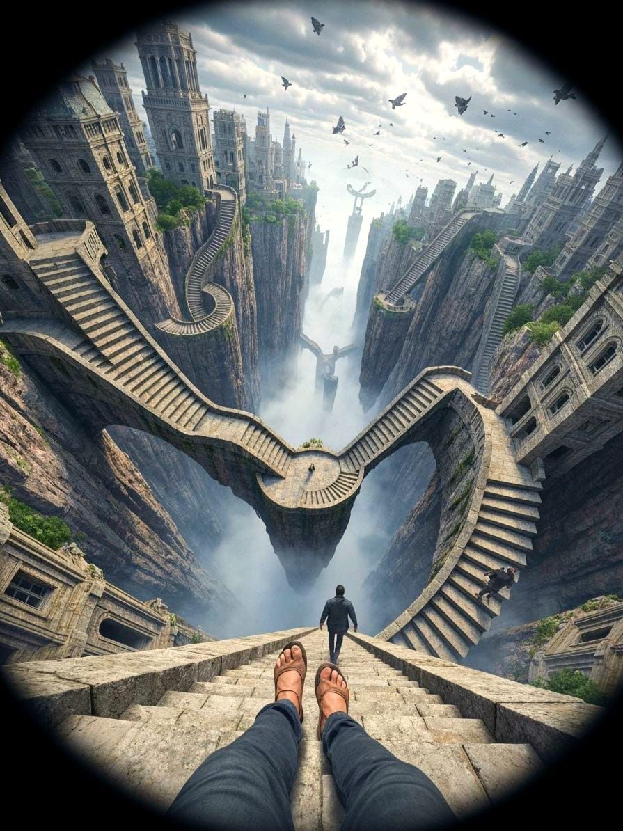 Surreal Stairways: A Vertigo-Inducing Vista