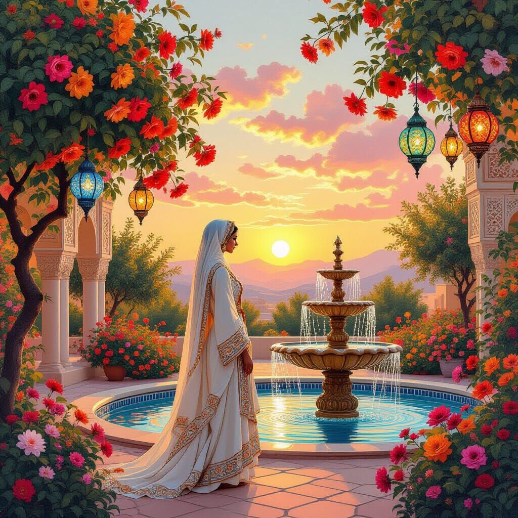 Sultan's Serene Garden: A Rousseau-Inspired Dream