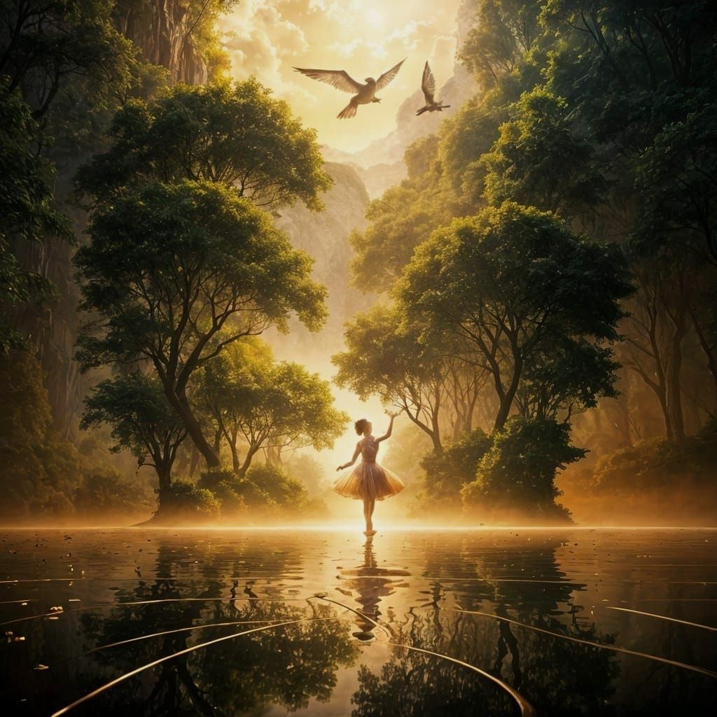 Artist Paints Surreal Landscape with Ballerina in Digital Ar...