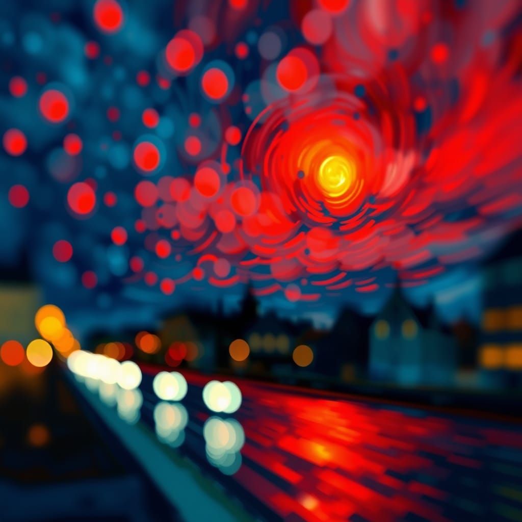 Vibrant Sunset Landscape in Expressive Brushstrokes