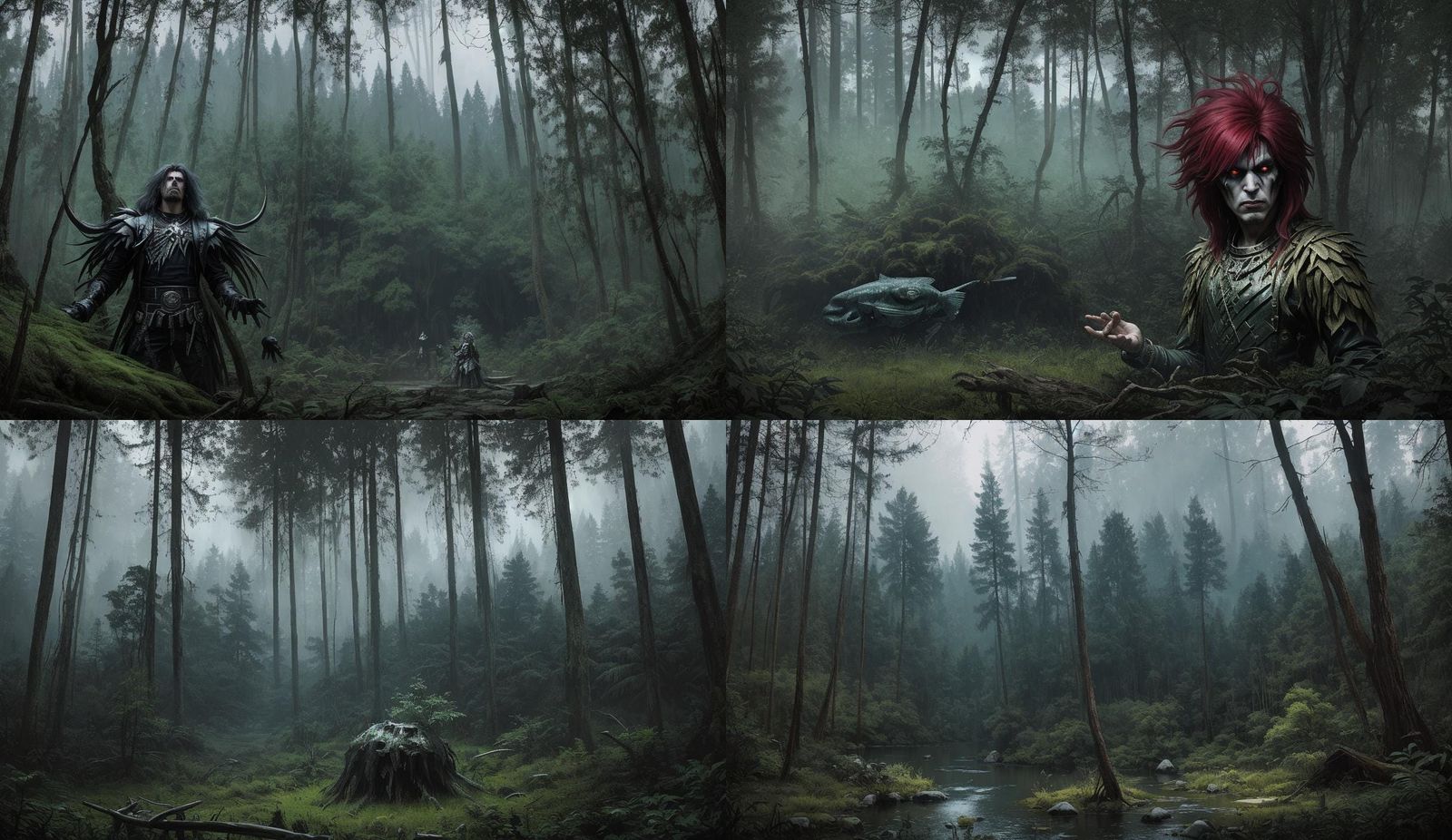 Glam Rockers in Fishbowl with Forest, Sinister Style