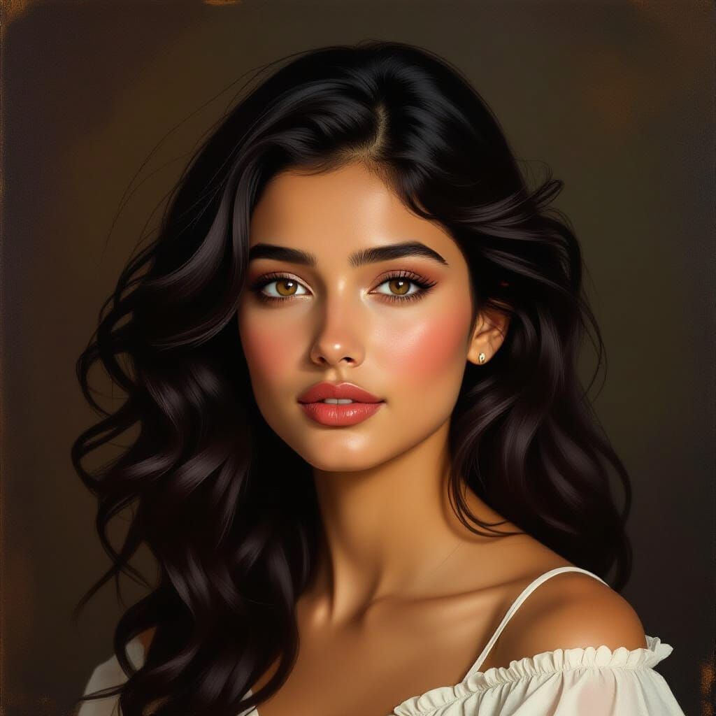 Leena: A Painterly Portrait in Dramatic Realism Style