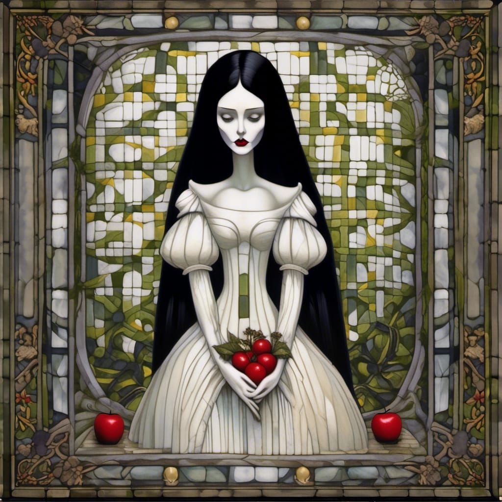 Snow White in Glass Sarcophagus, Macabre Portrait