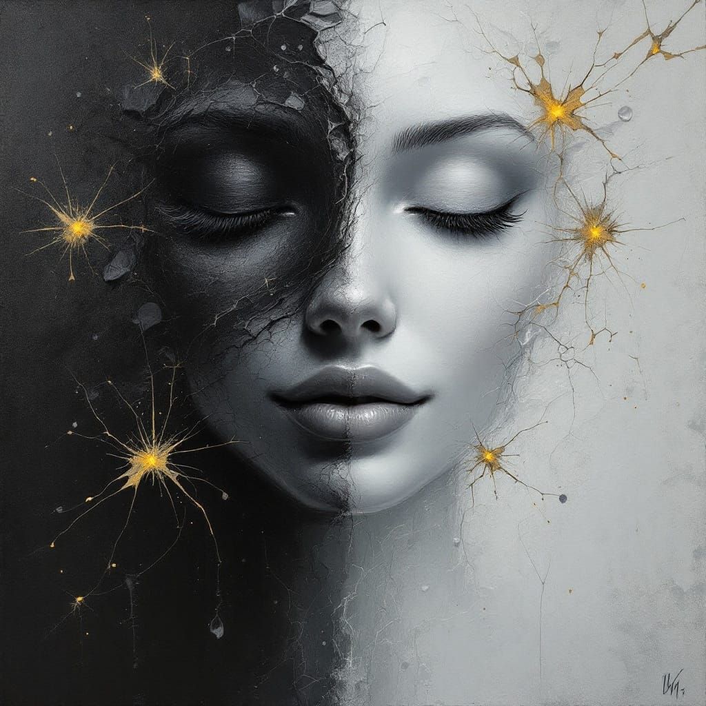 Ethereal Angelic Face in 3D Oil Painting Style