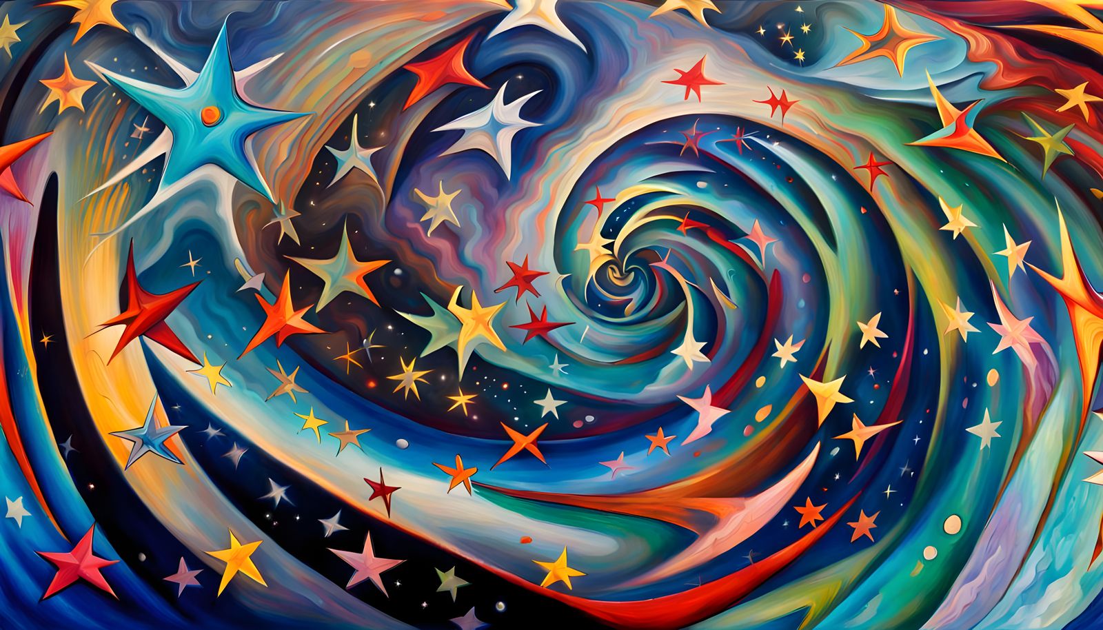 Iridescent Star Cluster Formation in Abstract Expressionism