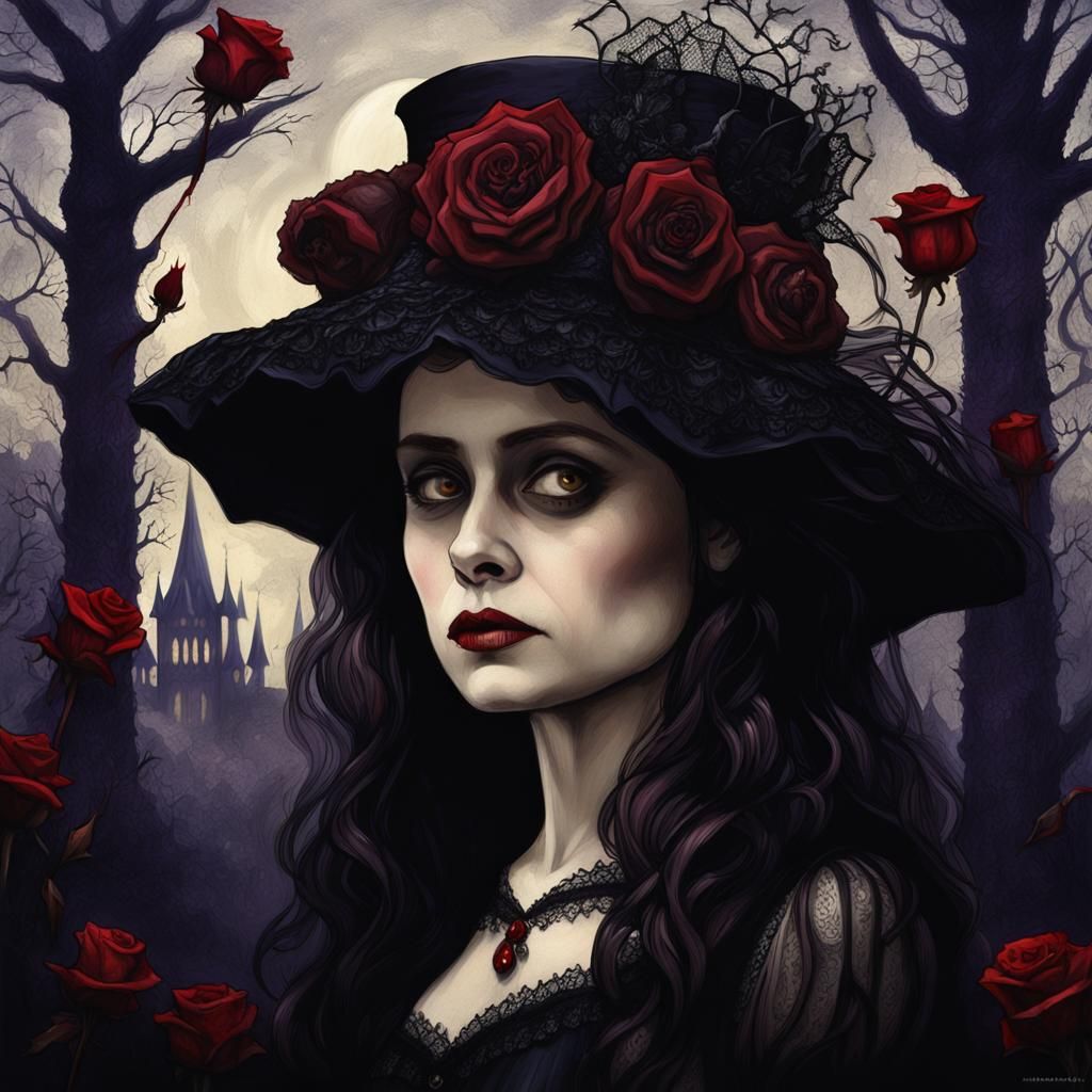 Helena Bonham Carter portrait - moody