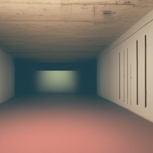 Surreal Liminal Space with Infinite Doorways in 3D