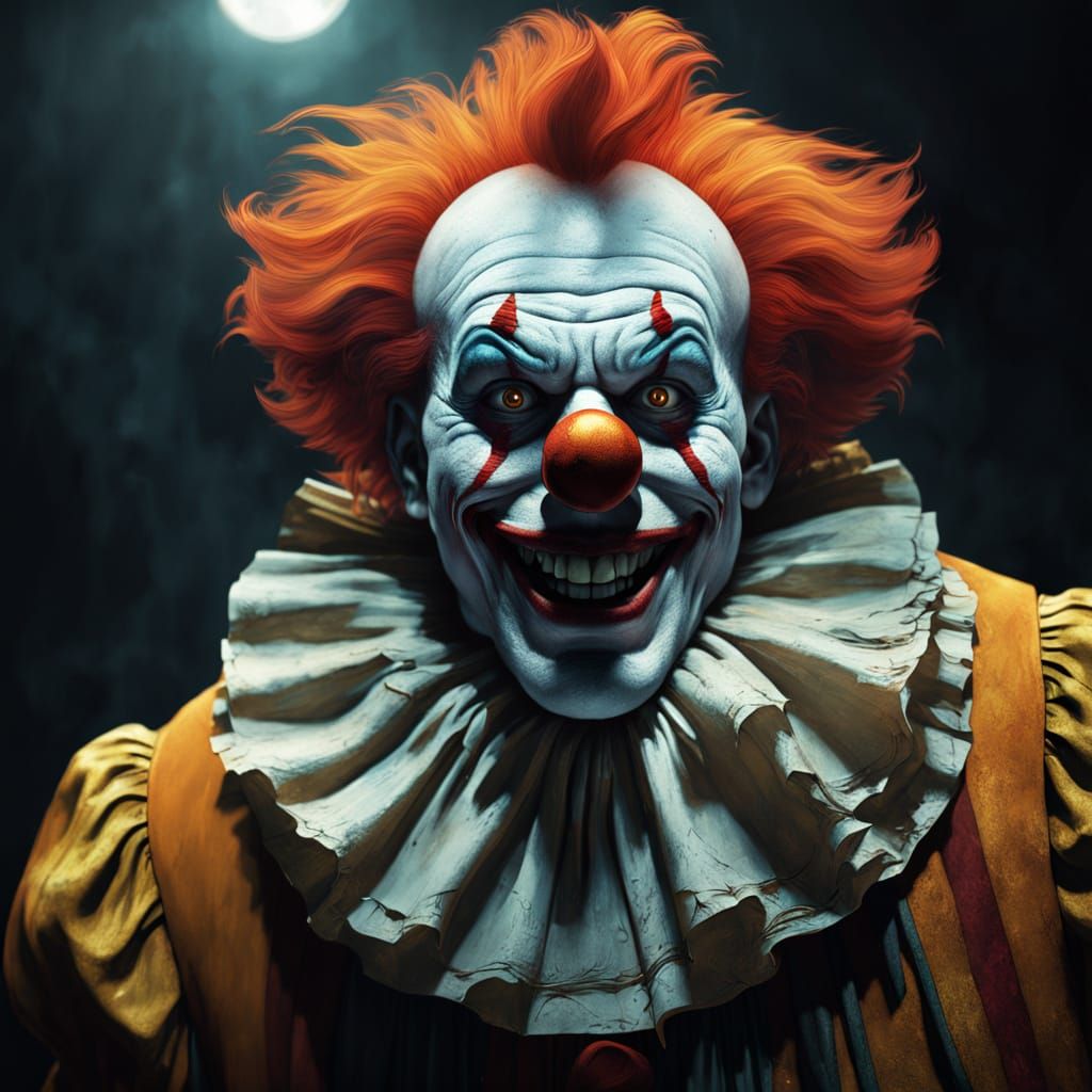 A Desperate Clown Under Spotlight