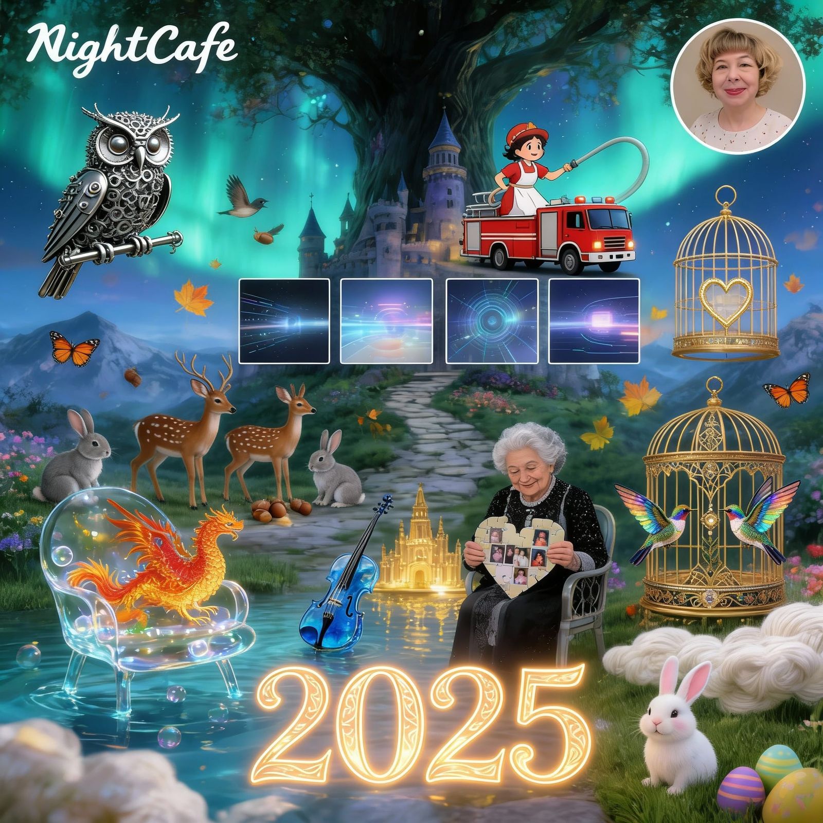 AI Art Collage: 2025 Creations Combined