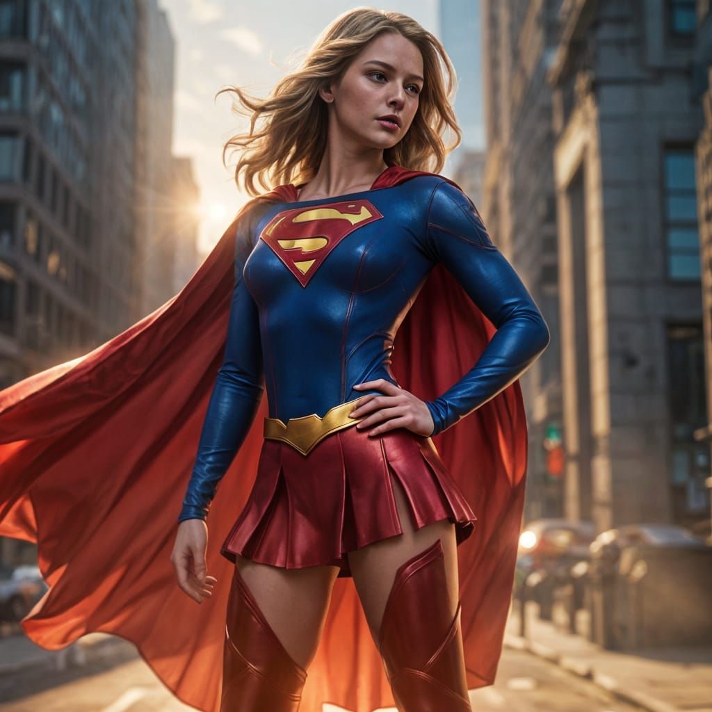 Supergirl Hyperrealistic Portrait in Photorealistic Style