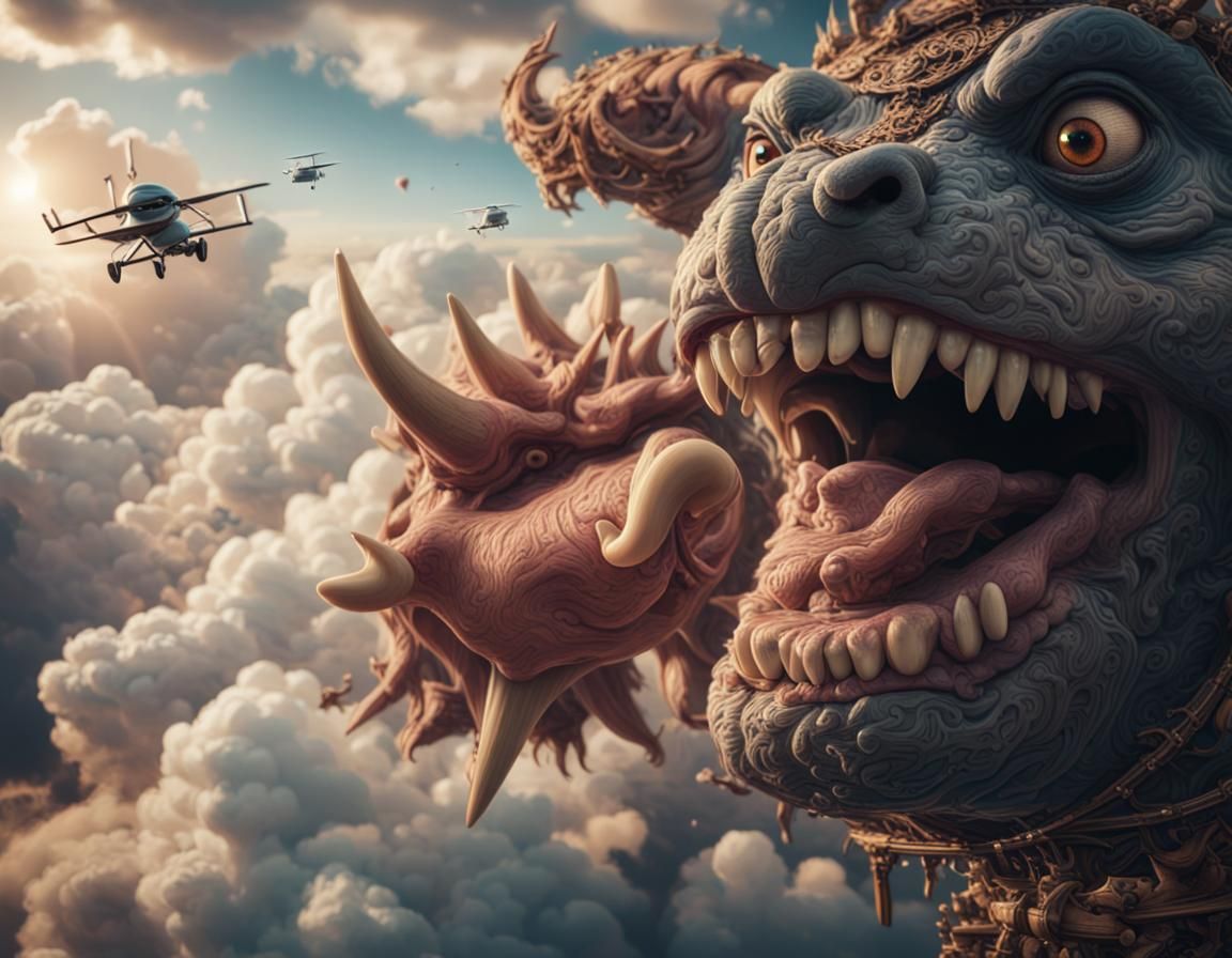 Strange Creature Launches Object into Sky