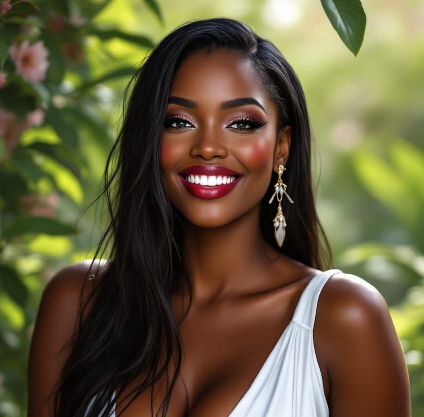 African Goddess Kelly Rowland in Stunning Garden Portrait