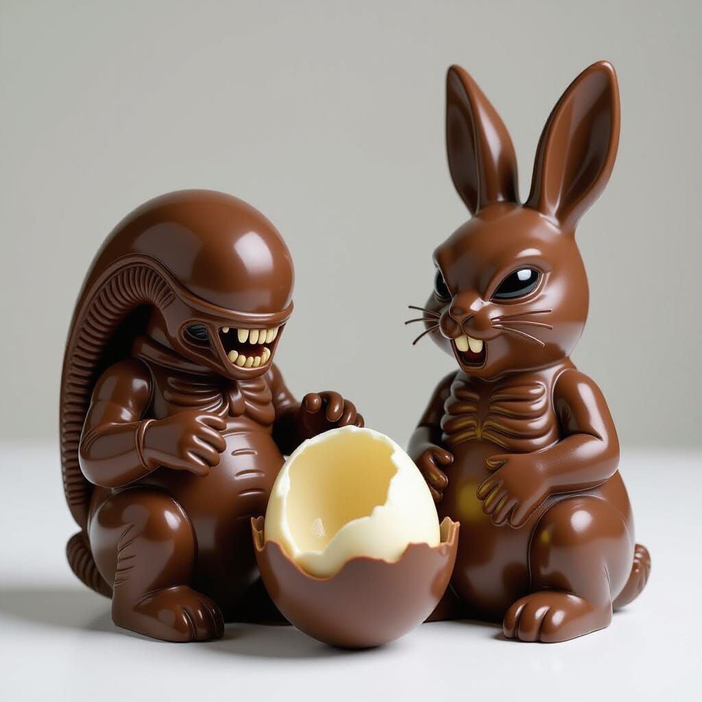 Easter Bunny with Alien Face-Hugger