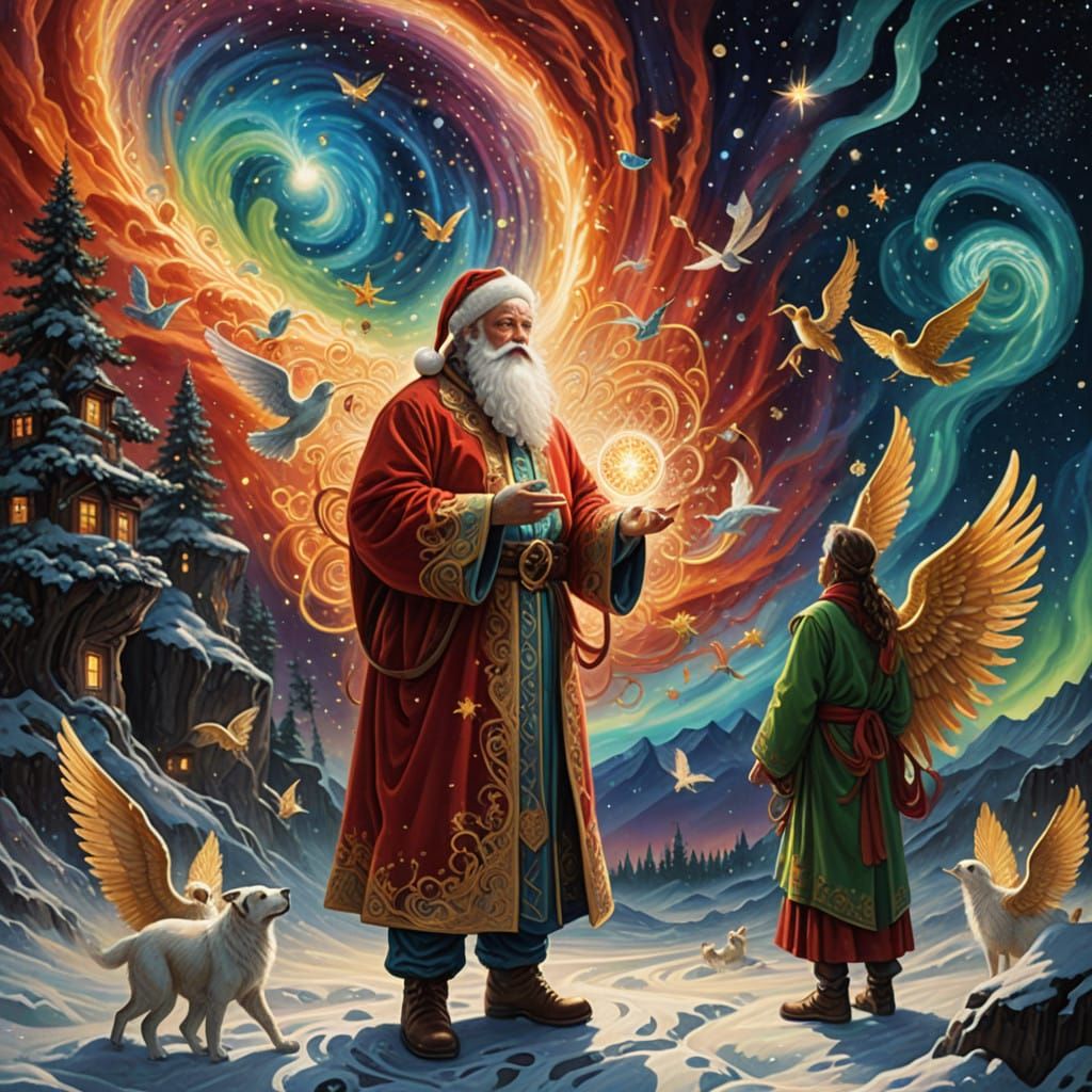 Cosmic Santa Amidst Stellar Splendor