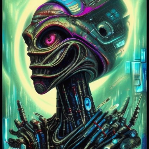 Cyberpunk Alien: Gritty Sci-Fi Concept Art
