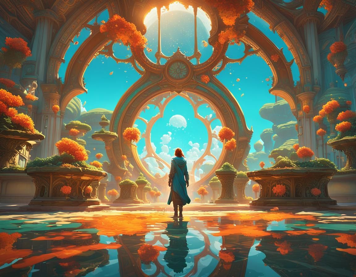 Hopeful Future Concept Art in Art Nouveau Style