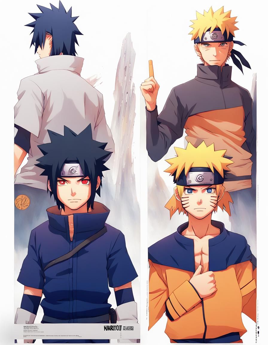Naruto and Sasuke Anime Key Visual Portrait