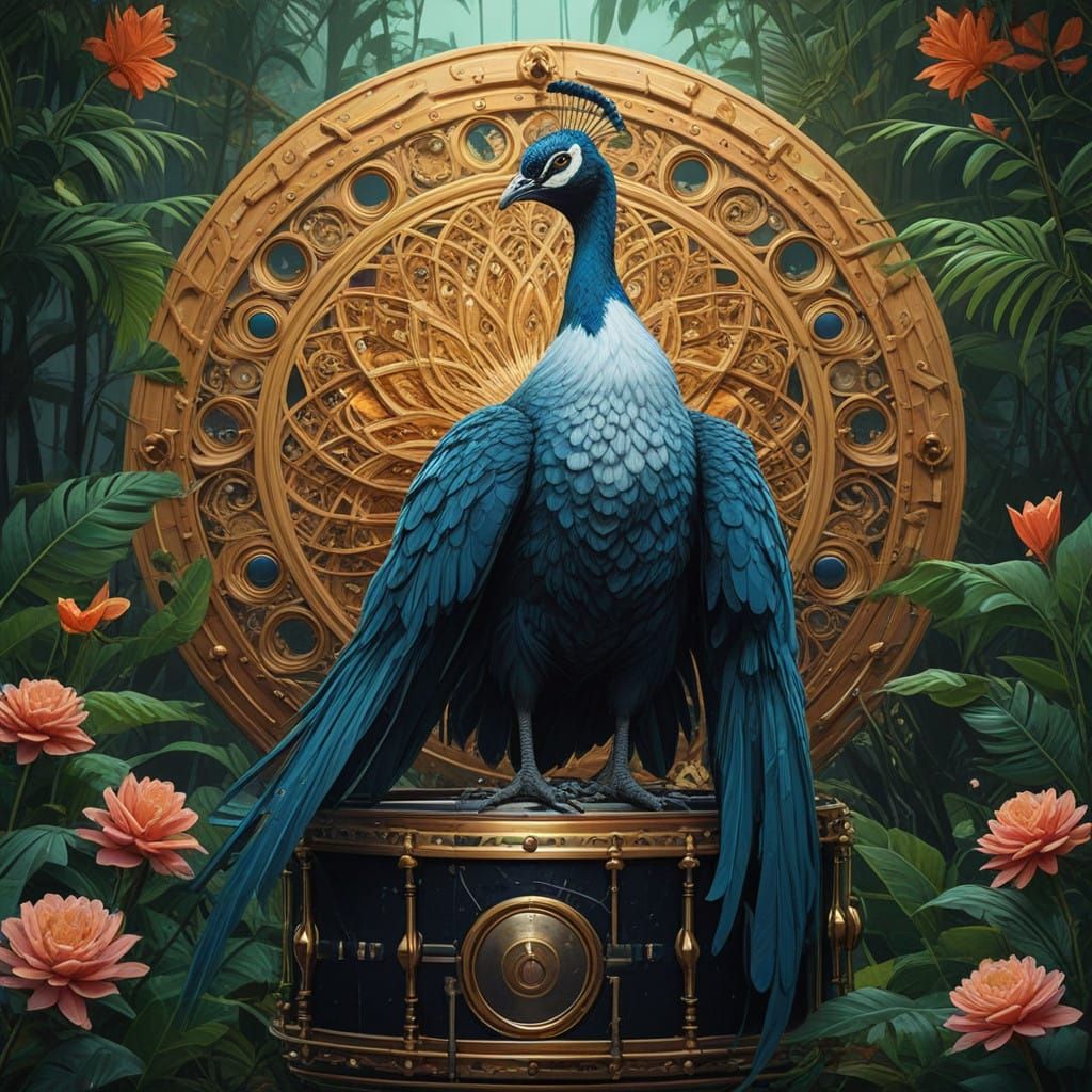 Majestic Crowman Drummer in Dreamcore Landscape