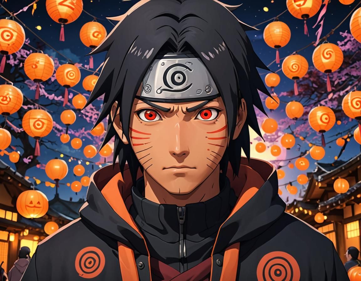 Naruto Uzumaki as Itachi Uchiha in Anime Style