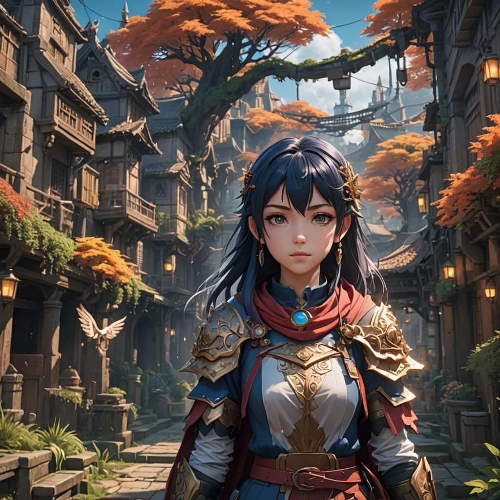 Anime Girl Arona: Detailed Digital Art