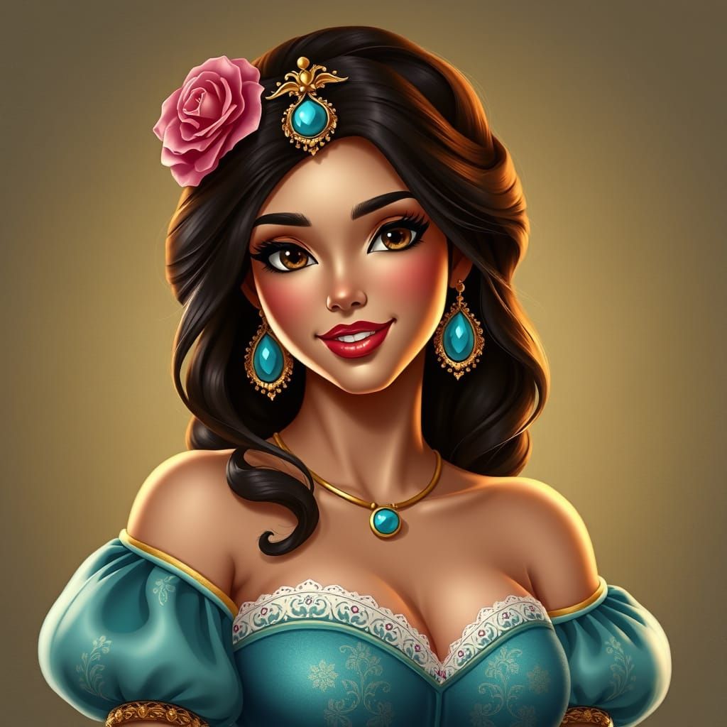 Hyperrealistic Disney Princess Pin-Up Art