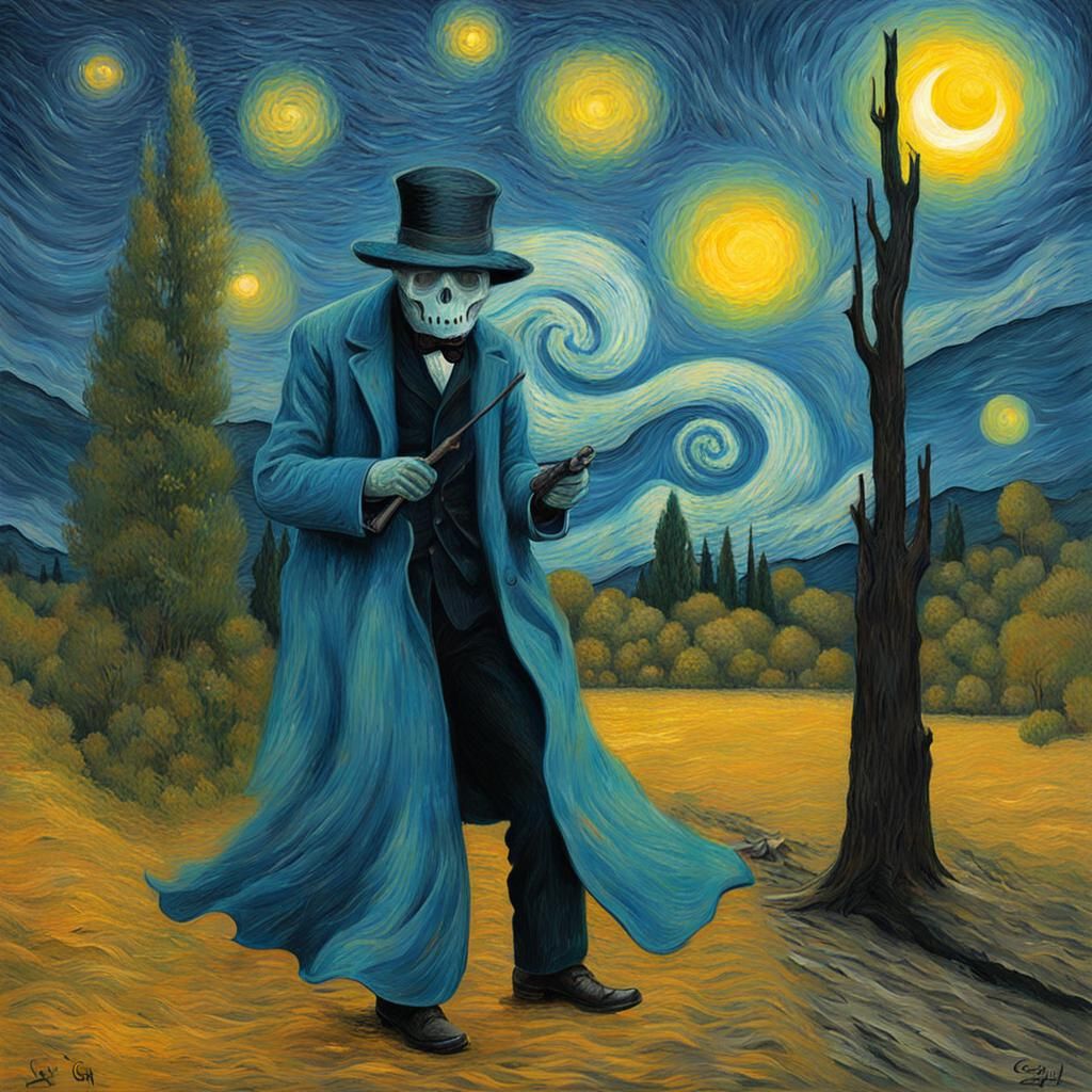 Surreal Ghost in Van Gogh Style