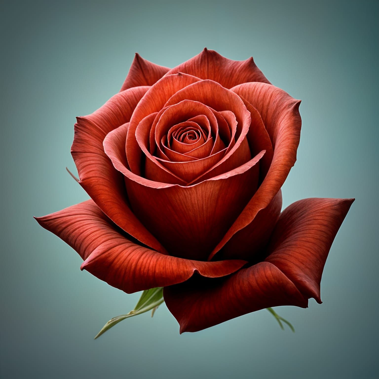 A Single Red Rose Blooms in Serenity