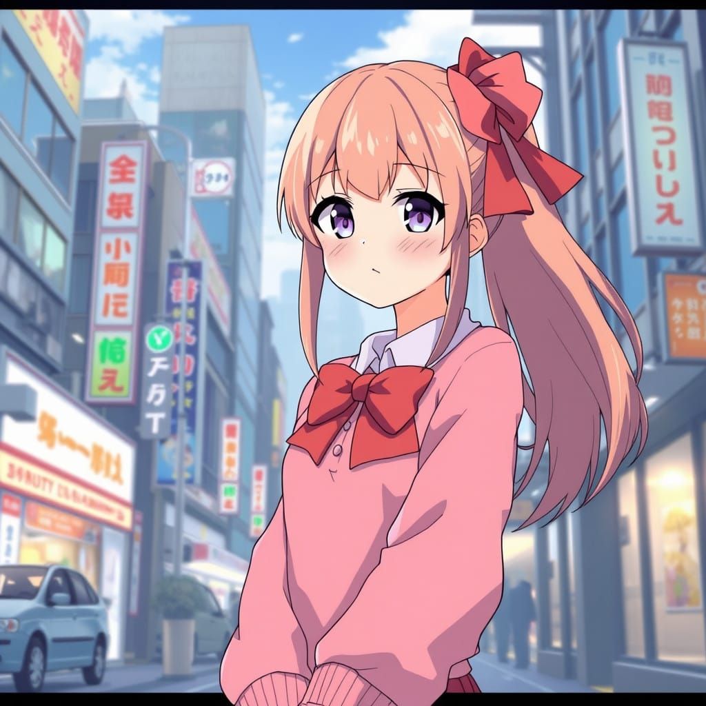 Charming City Girl in Plated Dress