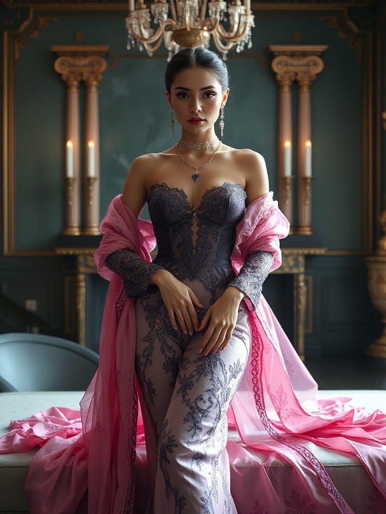 Luxurious Pleasure Model in Hyperrealistic CGI Photography