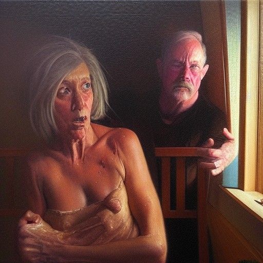 Disturbing Subject in Oil Painting Style