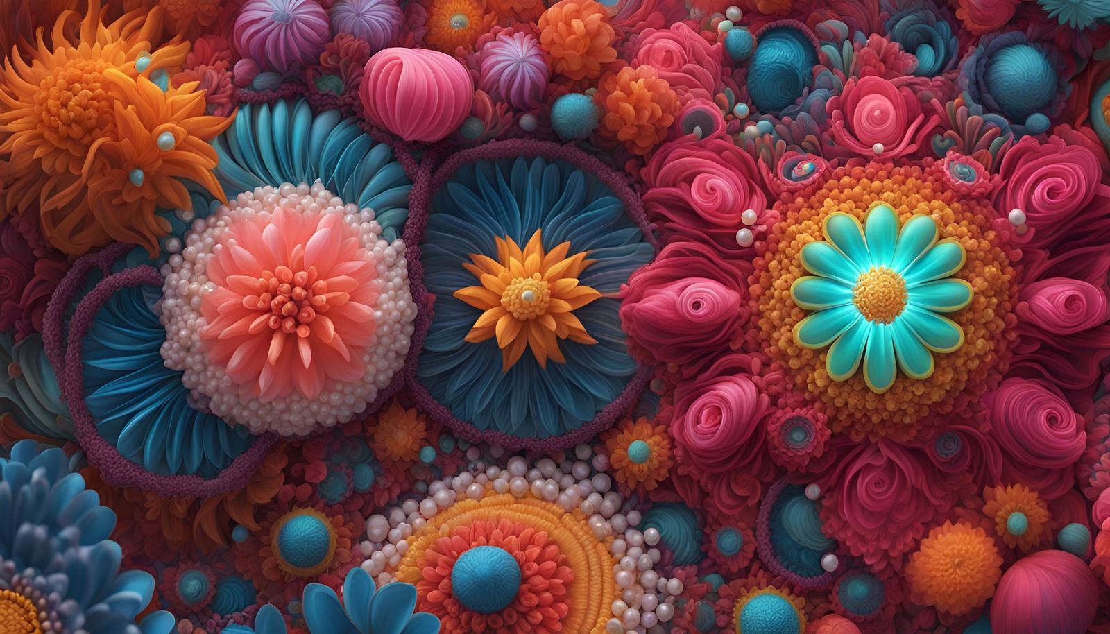 Abstract Pearly Shapes in a Visionary Style