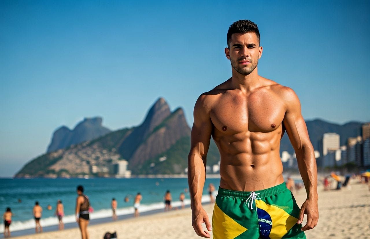Brazilian Man on Ipanema Beach, Rio de Janeiro
