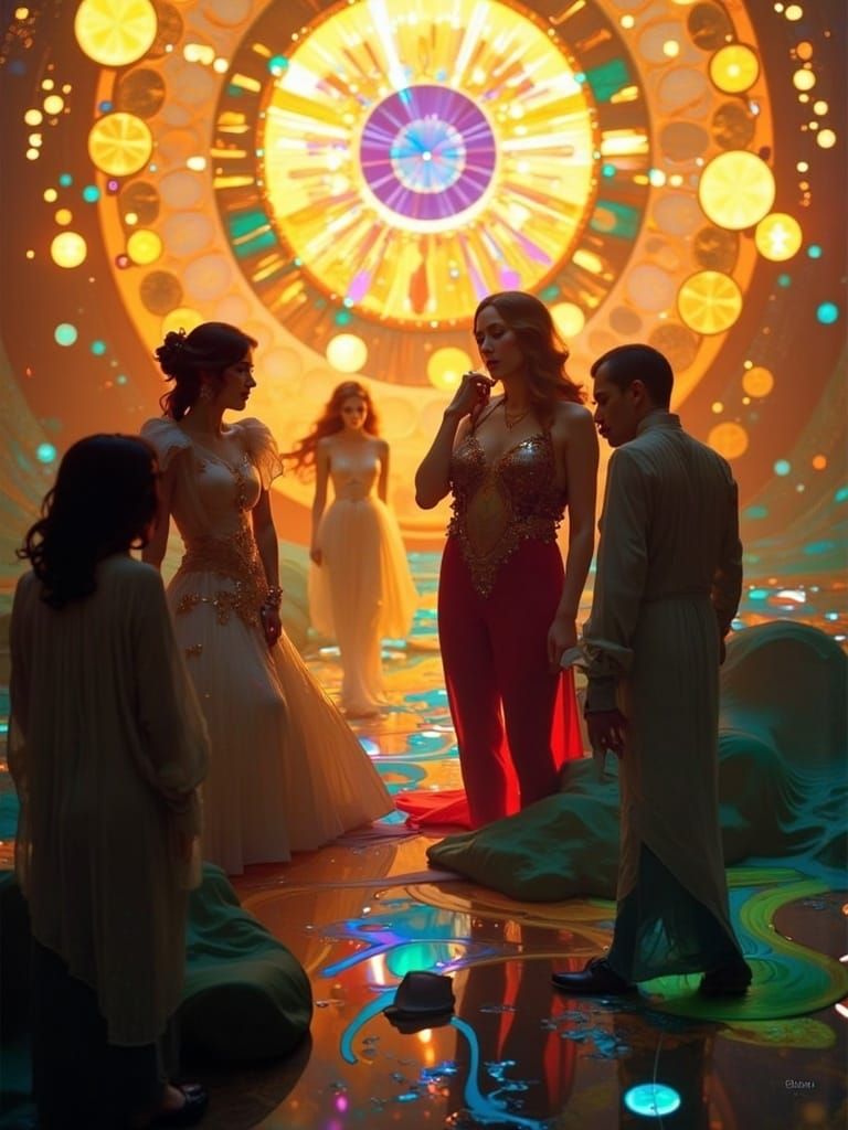 Vibrant Cyberpunk Dreamscape with Stroboscopic Depth Percept...