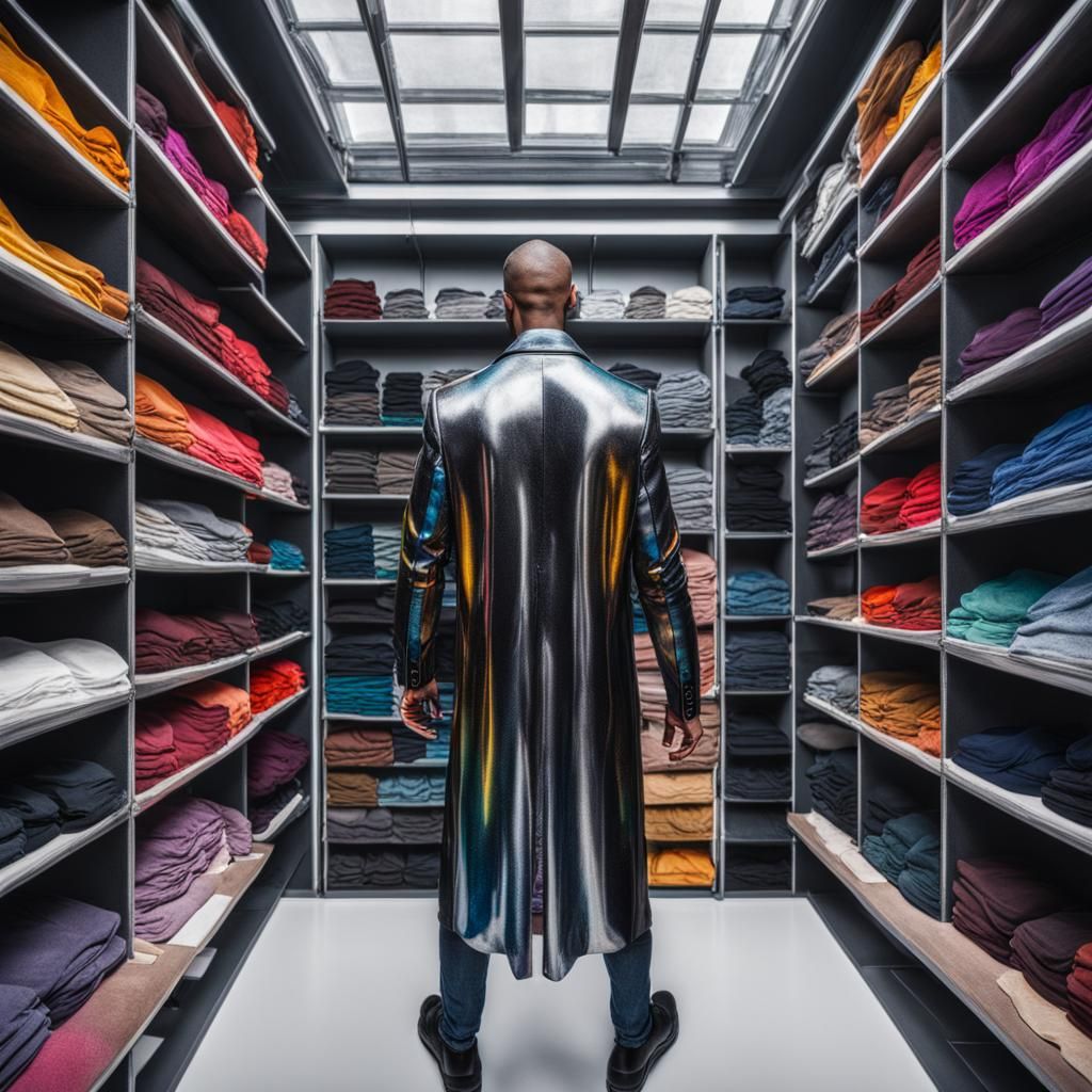 Demonic Man in Futuristic Clothing: 4K Conceptual Photograph...