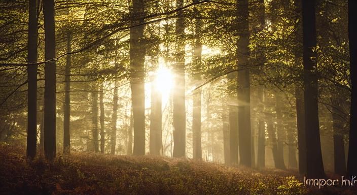 Horse Running Through Misty Forest: Hyperrealistic Photograp...