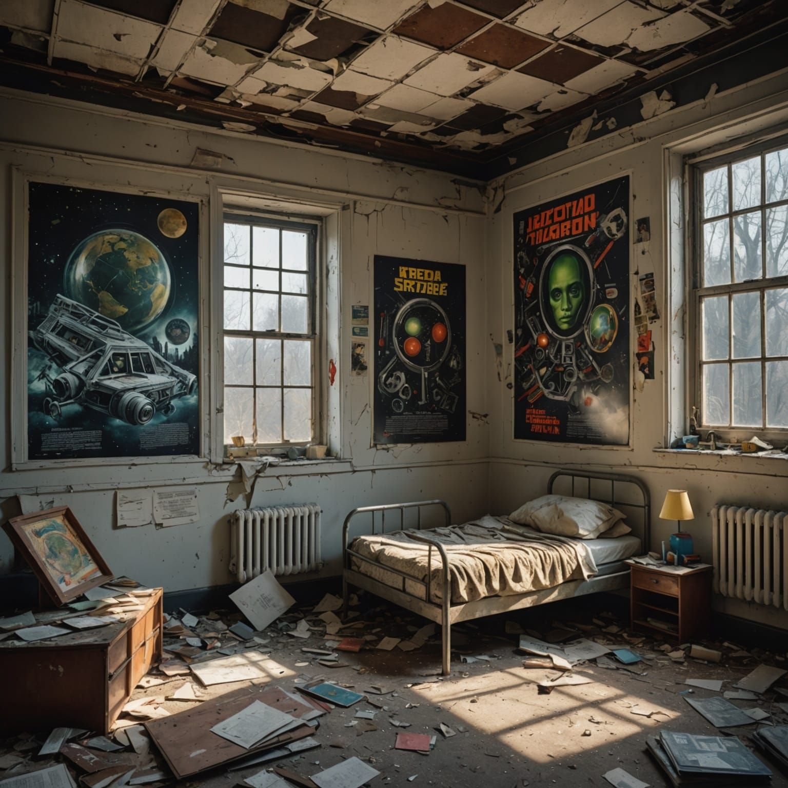Abandoned Sci-Fi Children's Room: Hyperrealistic HDR Image