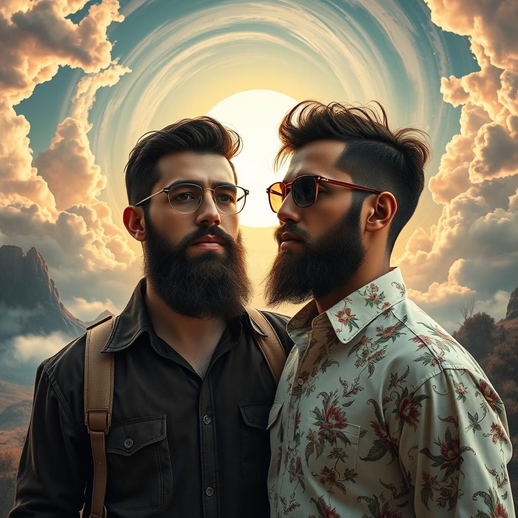 Handsome male couple