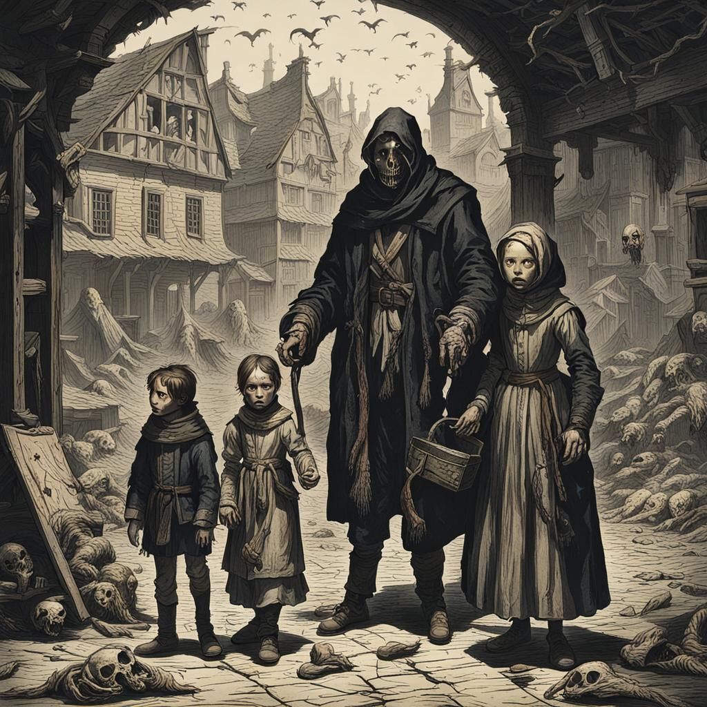 A family during the plague epidemic