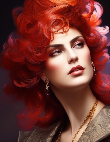 Hyperrealistic Portrait of a Woman in Leather and Lace