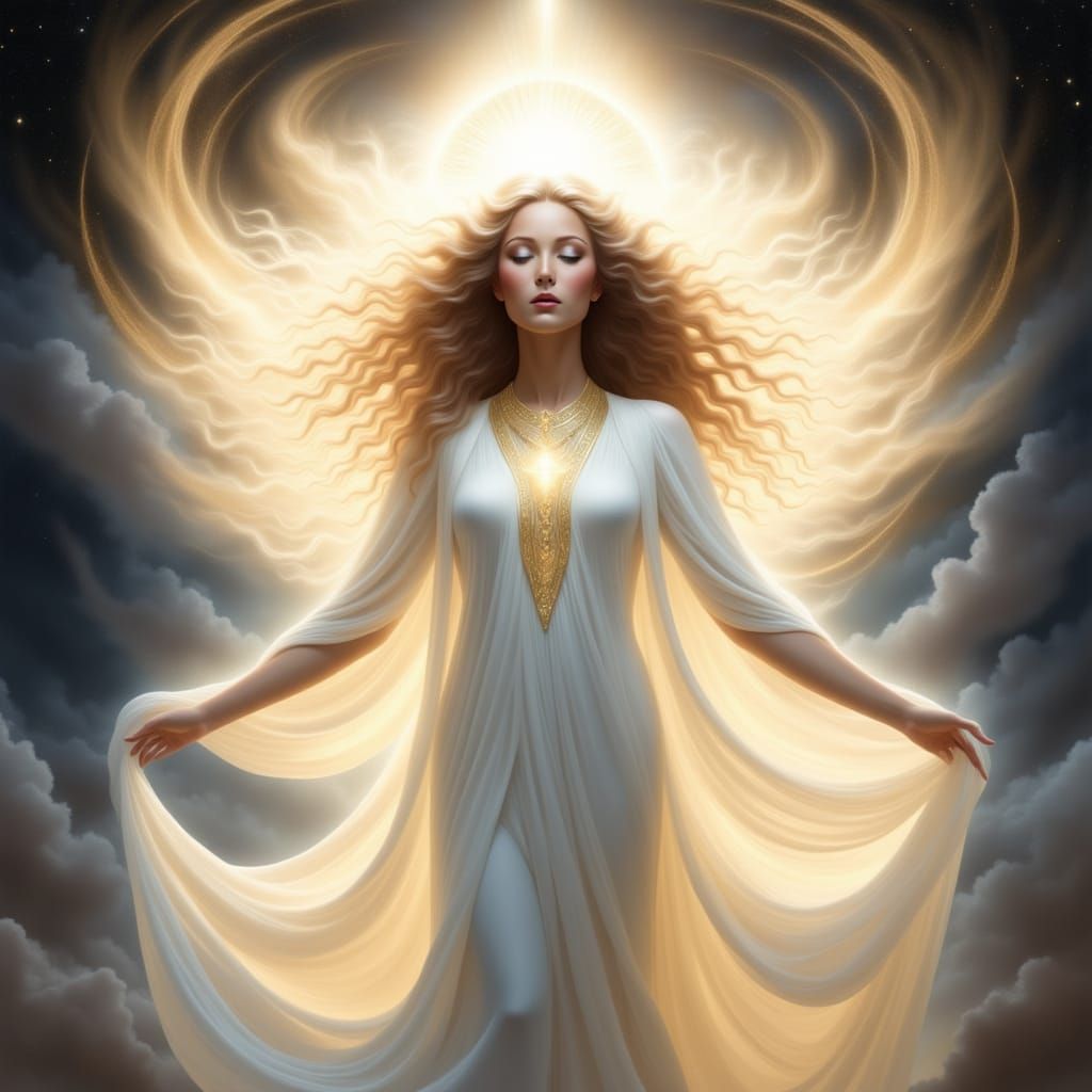 Goddess of Light in Radiant Aura
