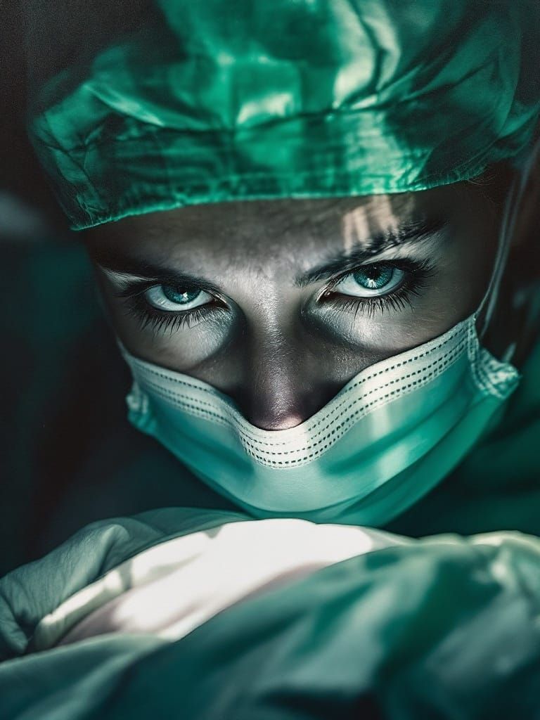 Acrylic Portrait of Doctor in Dramatic Lighting