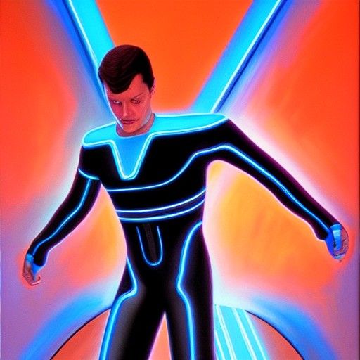 Tron Universe in Oil Painting Style
