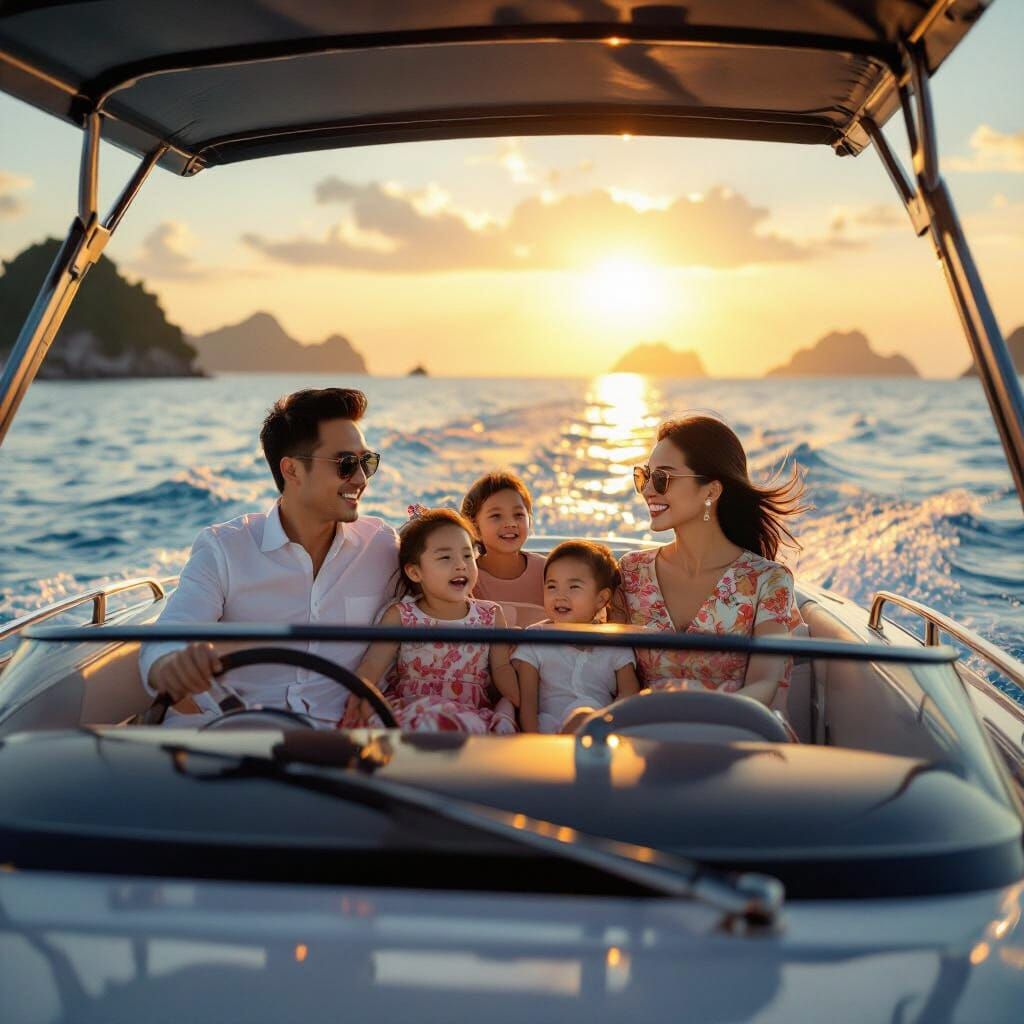 Luxury Speed Boat Family Cruise in South China Sea