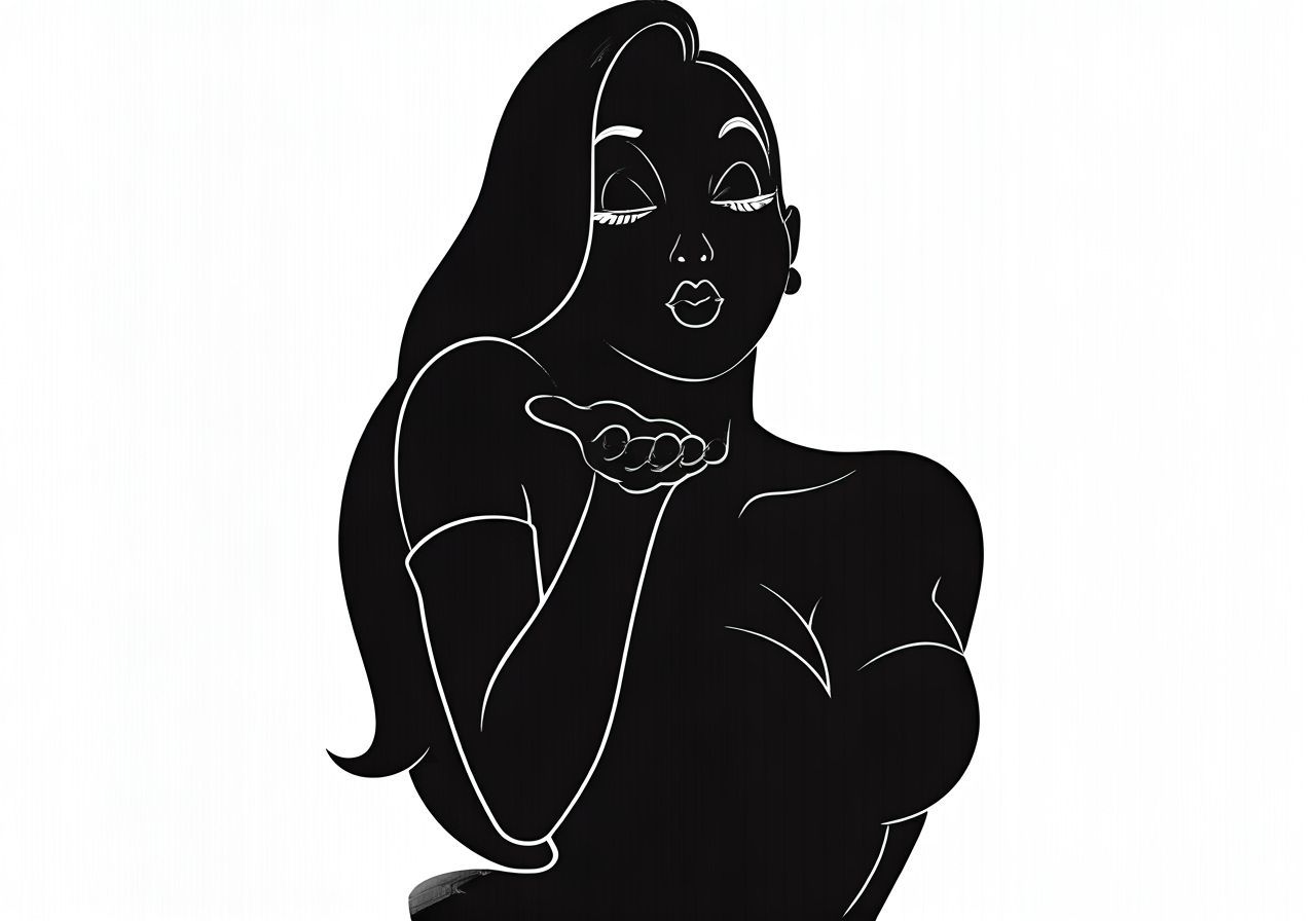 Jessica Rabbit Silhouette Blowing Kisses Vector Art