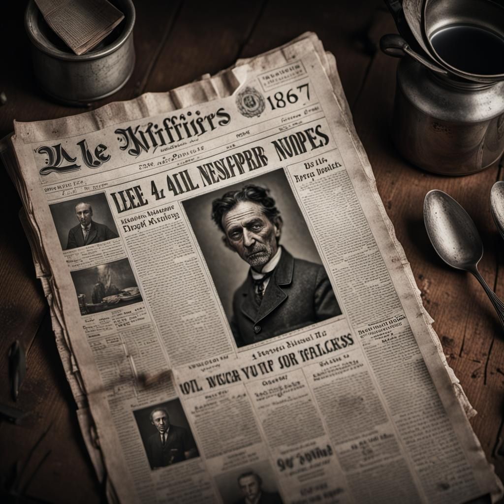 A well-preserved newspaper from 1897 lies atop an aged table...