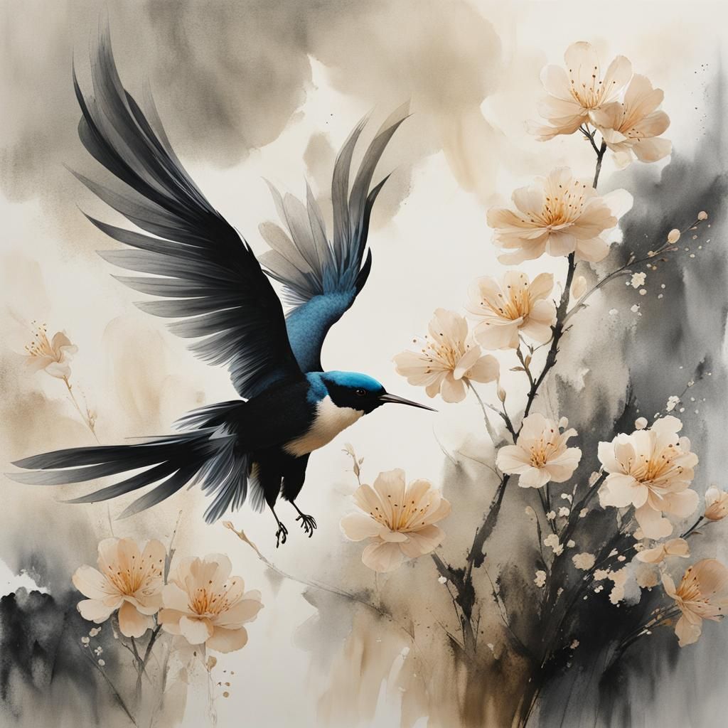 Dreamlike Chinese Ink Painting with 3D Rendering