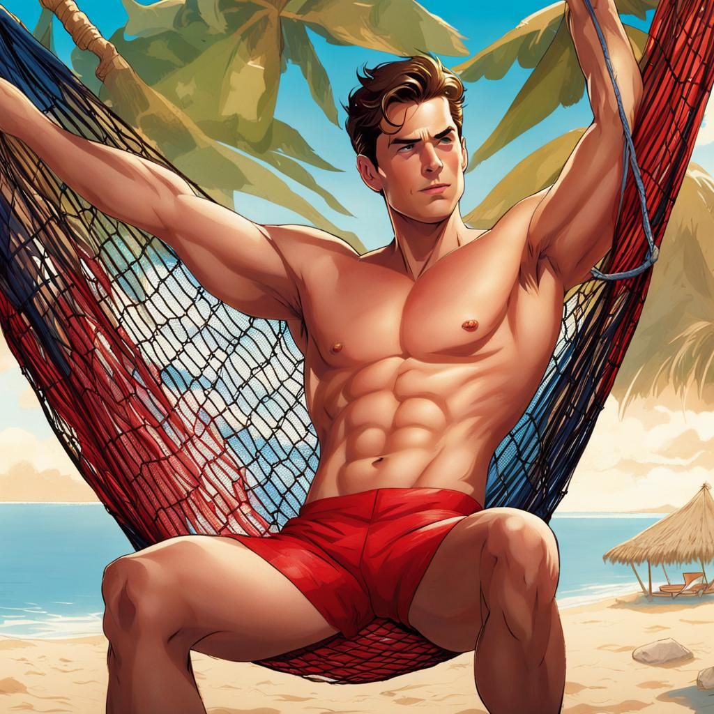 Peter Parker Relaxing Shirtless on Beach Vacation