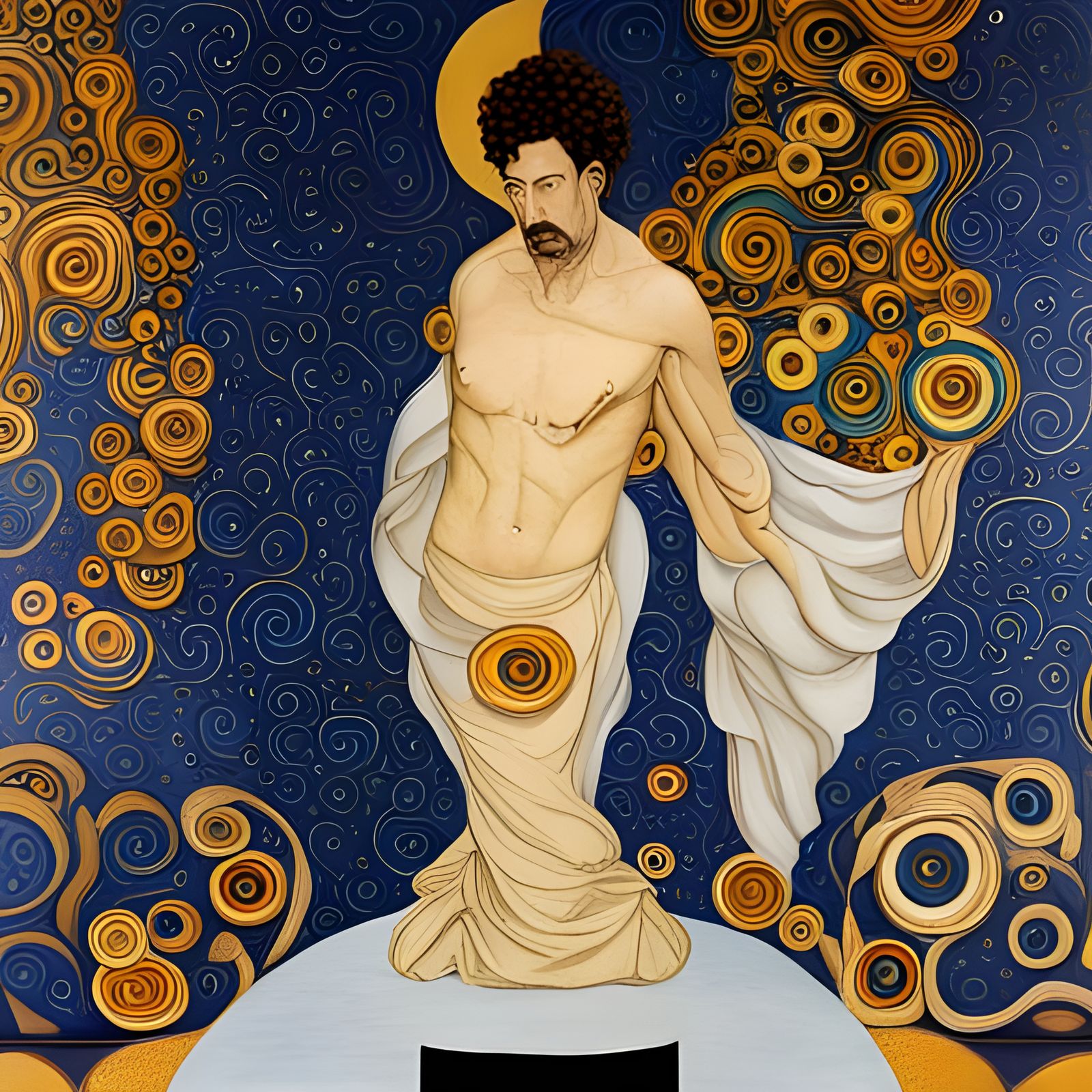 Surreal Bird and Worm in Baroque Style