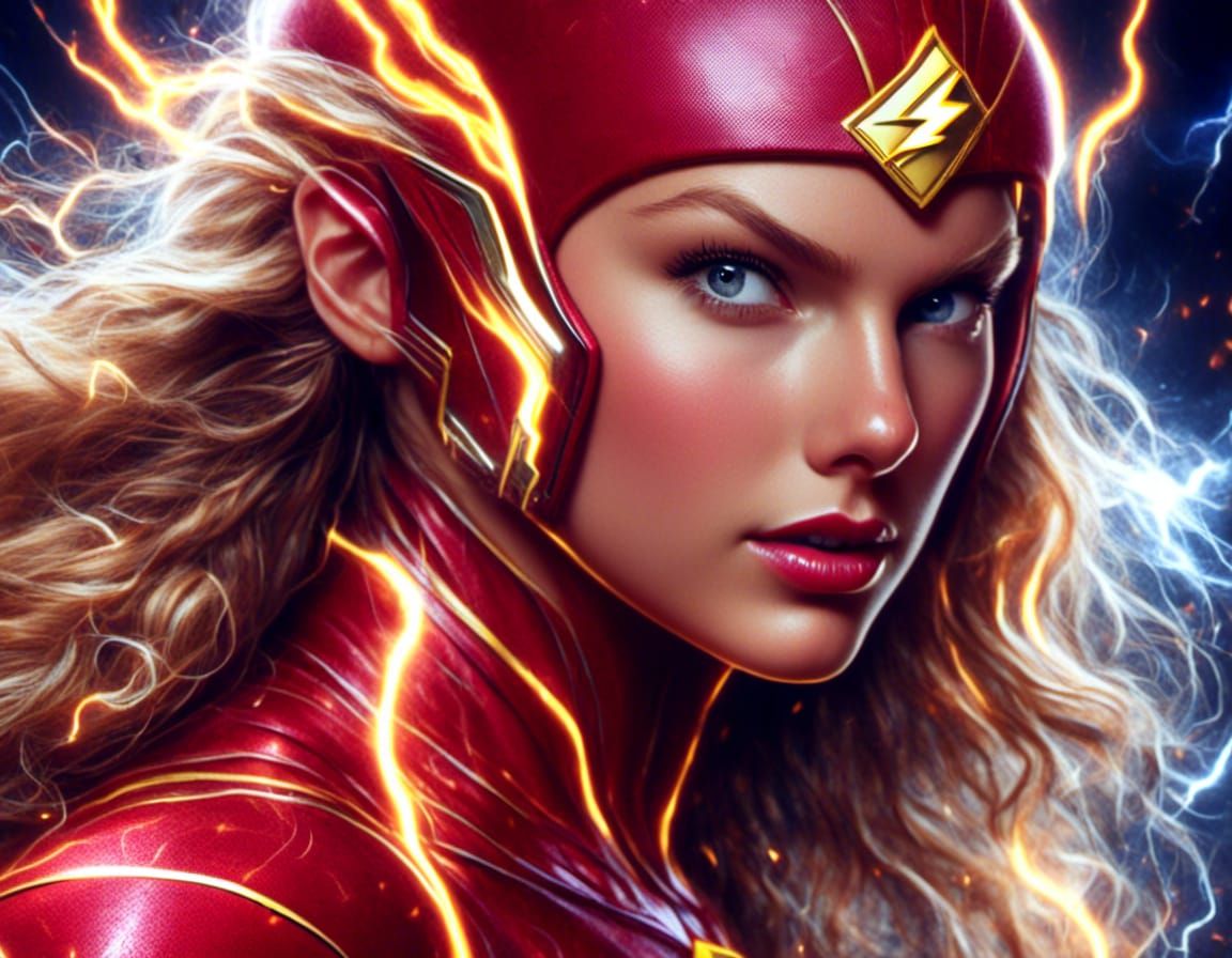 Photorealistic Portrait of a Woman as a Speedster Superhero