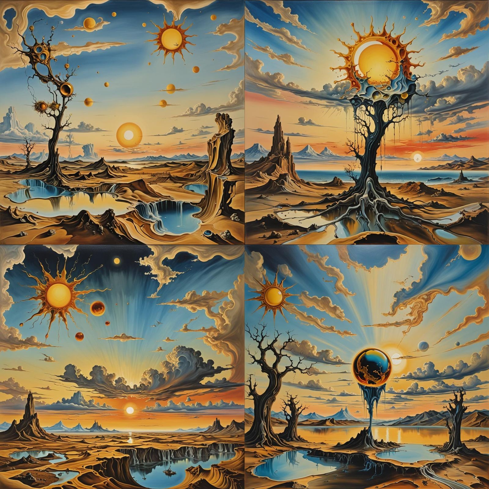 Surreal Sunset in Salvador Dali Style